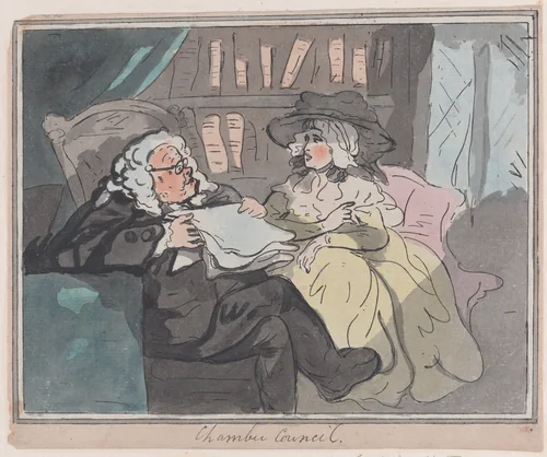 A Counselor's Opinion After He Had Retired From Practice by Thomas Rowlandson, print, 1775-1799