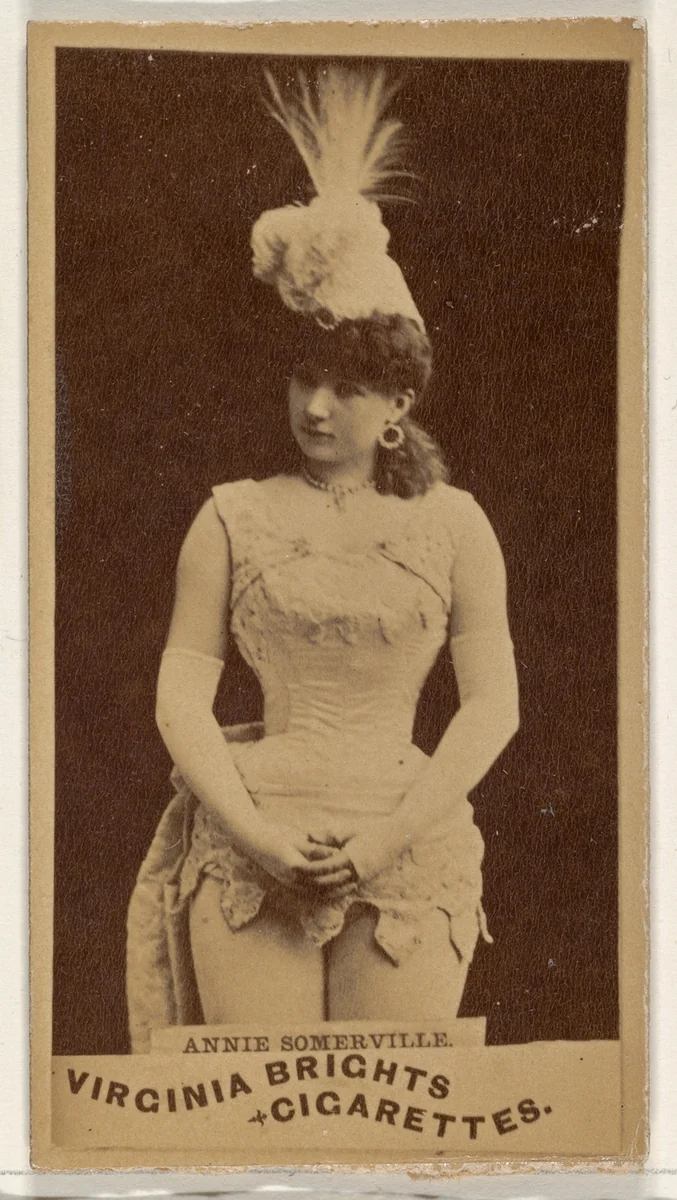 Annie Somerville, from the Actors and Actresses series (N45, Type 1) for Virginia Brights Cigarettes by Allen & Ginter, photograph, 1885-1891