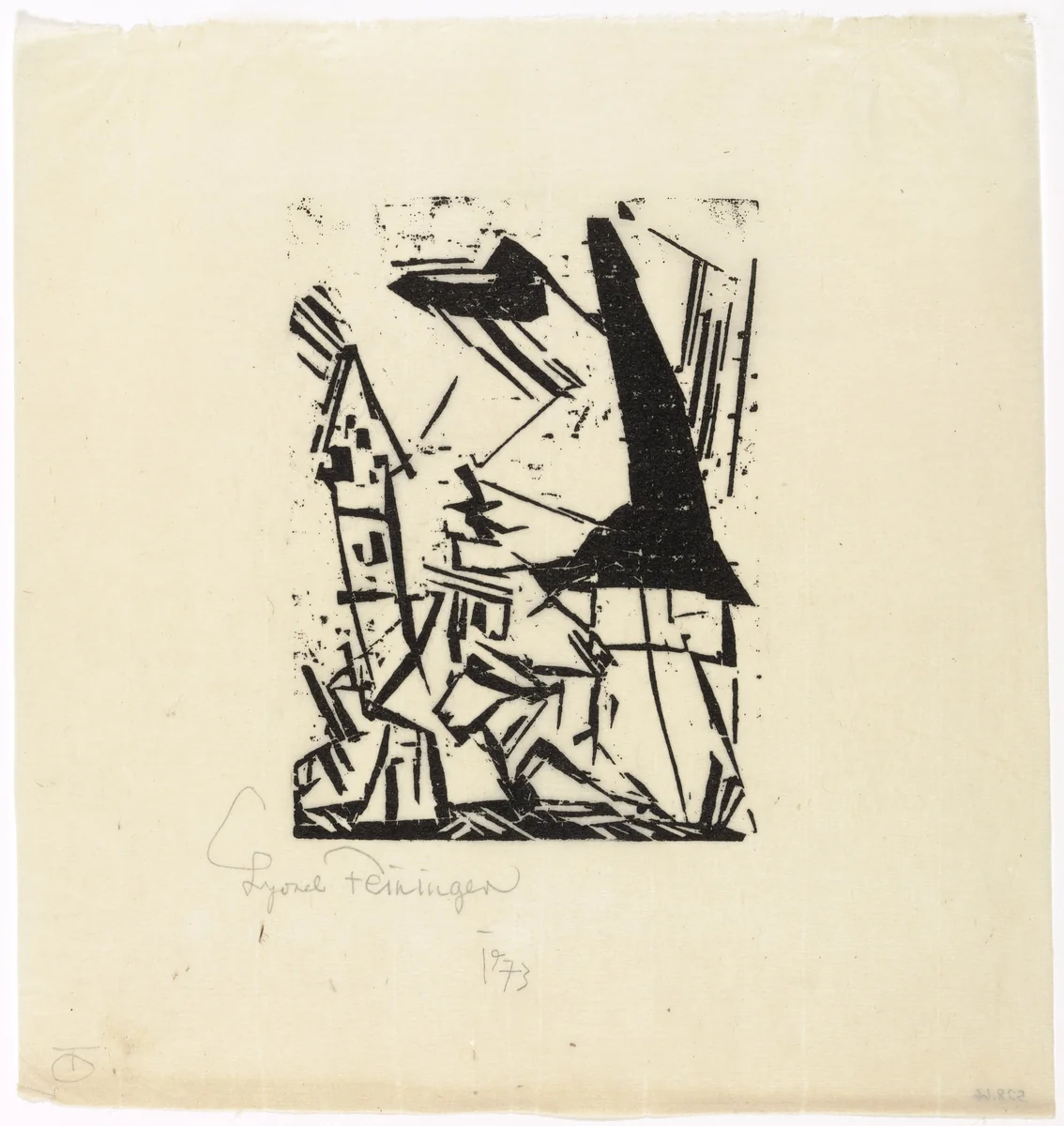 Masks (Masken) by Lyonel Feininger, print, 1919