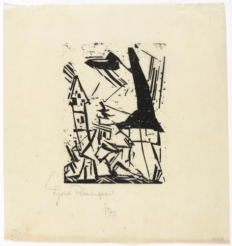 Masks (Masken) by Lyonel Feininger, print, 1919
