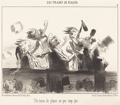 Un Train de plaisir un peu trop gai by Honoré Daumier, print, 1852