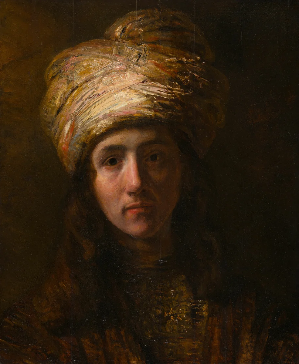 Young Man in a Turban by Rembrandt van Rijn, painting, 1645-1655