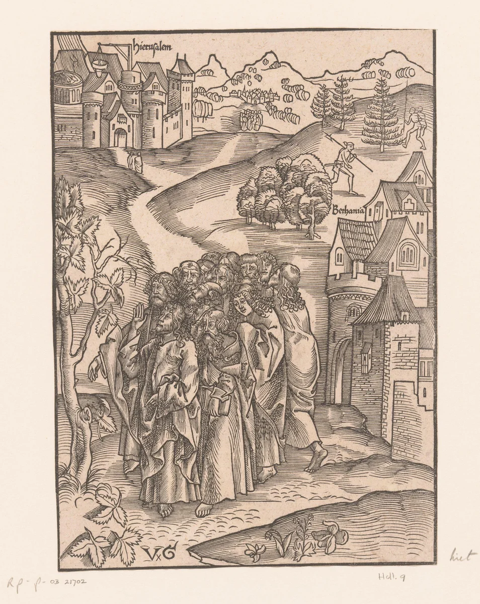Christus vervloekt de vijgenboom by anonymous, print, 1506