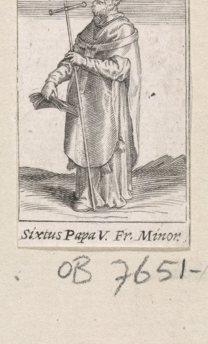 Portret van paus Sixtus V by Unknown, print, 1570-1632