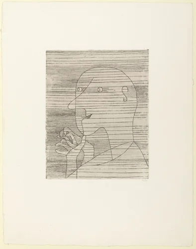 Old Man Figuring (Rechnender Greis) by Paul Klee, print, 1929