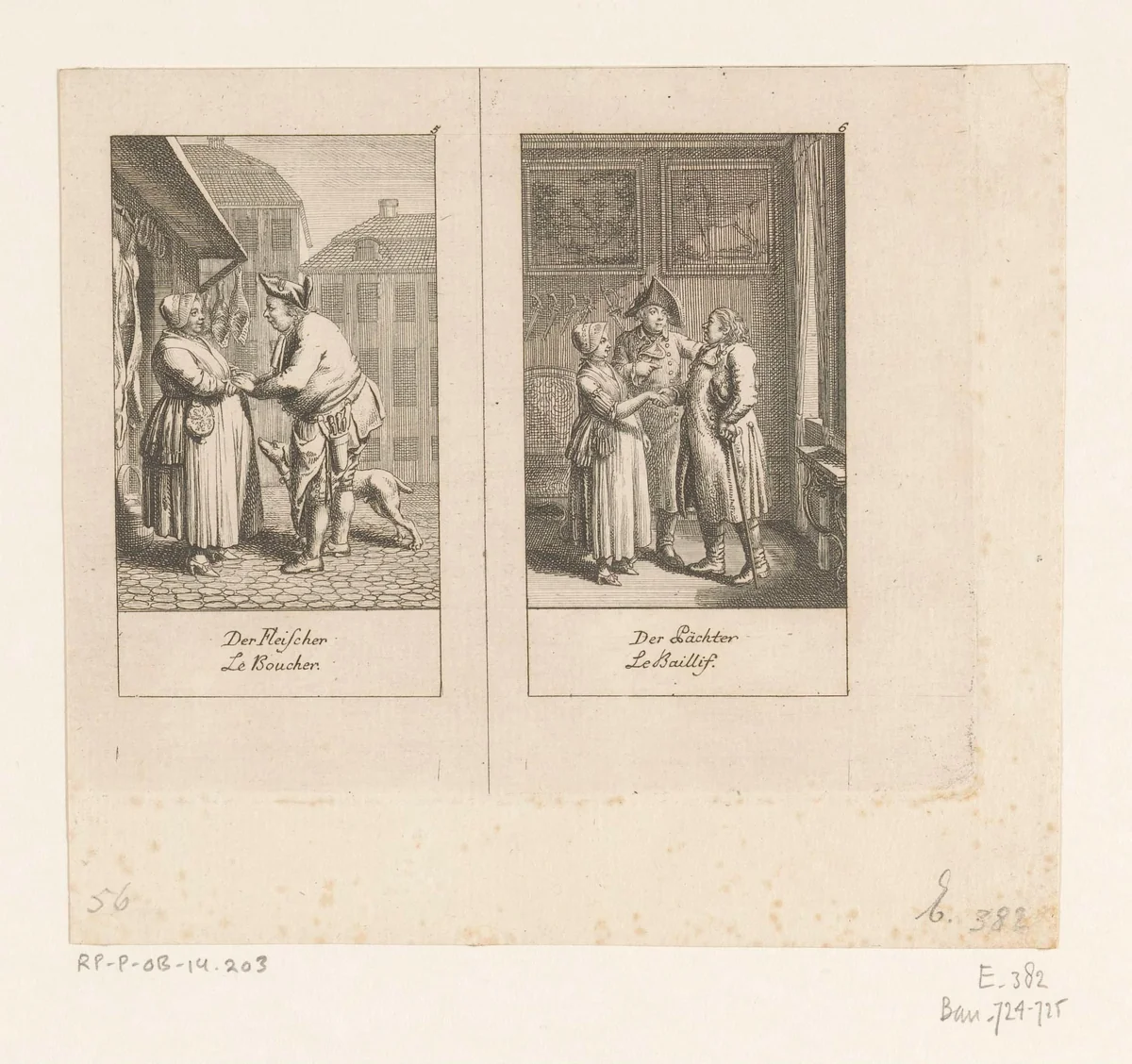 Twee huwelijksaanzoeken by Daniel Nikolaus Chodowiecki, print, 1781