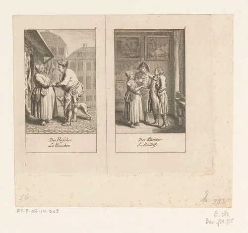 Twee huwelijksaanzoeken by Daniel Nikolaus Chodowiecki, print, 1781