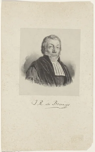 Portret van J.R. de Brueijs by Jan Caramelli, print, 1826-1881