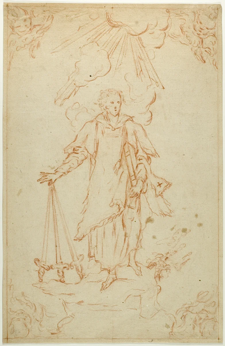 Saint in Glory by Unknown Artist, drawing, 1701-1800