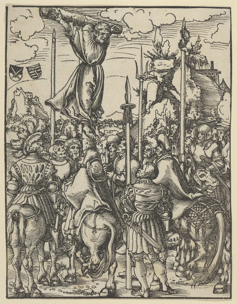 Bartholomew from the Martyrdom of the Twelve Apostles by Lucas Cranach, print, 1472-1553
