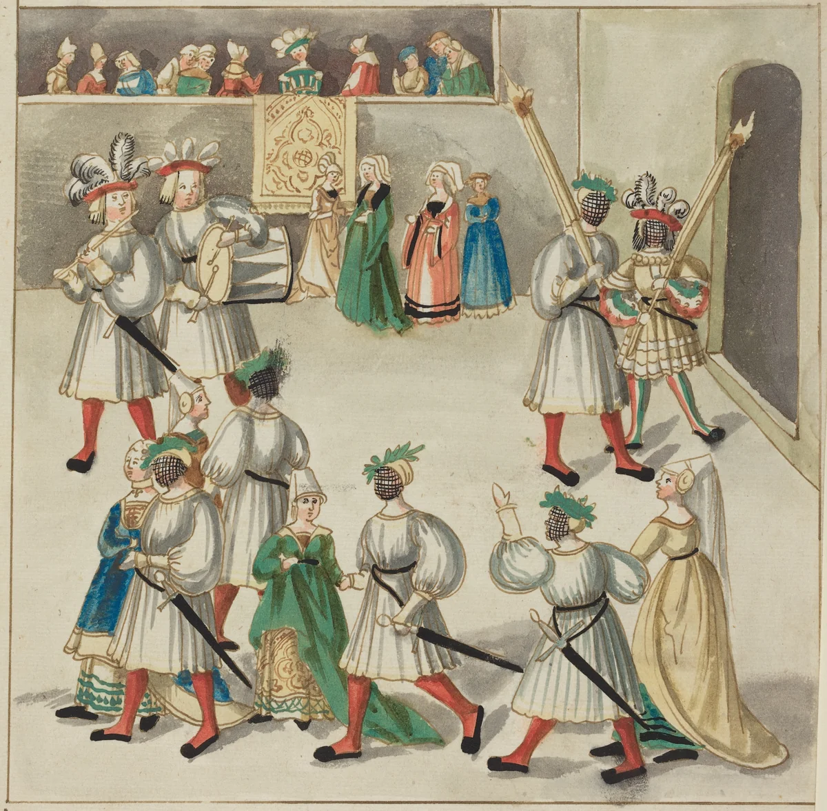 Masquerade by German 16th Century, drawing, 1515
