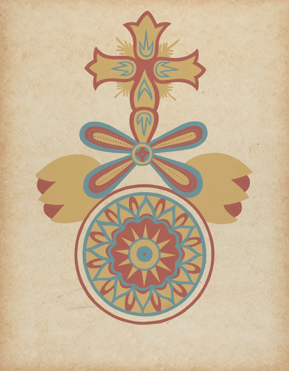 Santa Barbara Mission Doorway Design from the portfolio "Decorative Art of Spanish California" by American 20th Century, index of american design, 1935-1942