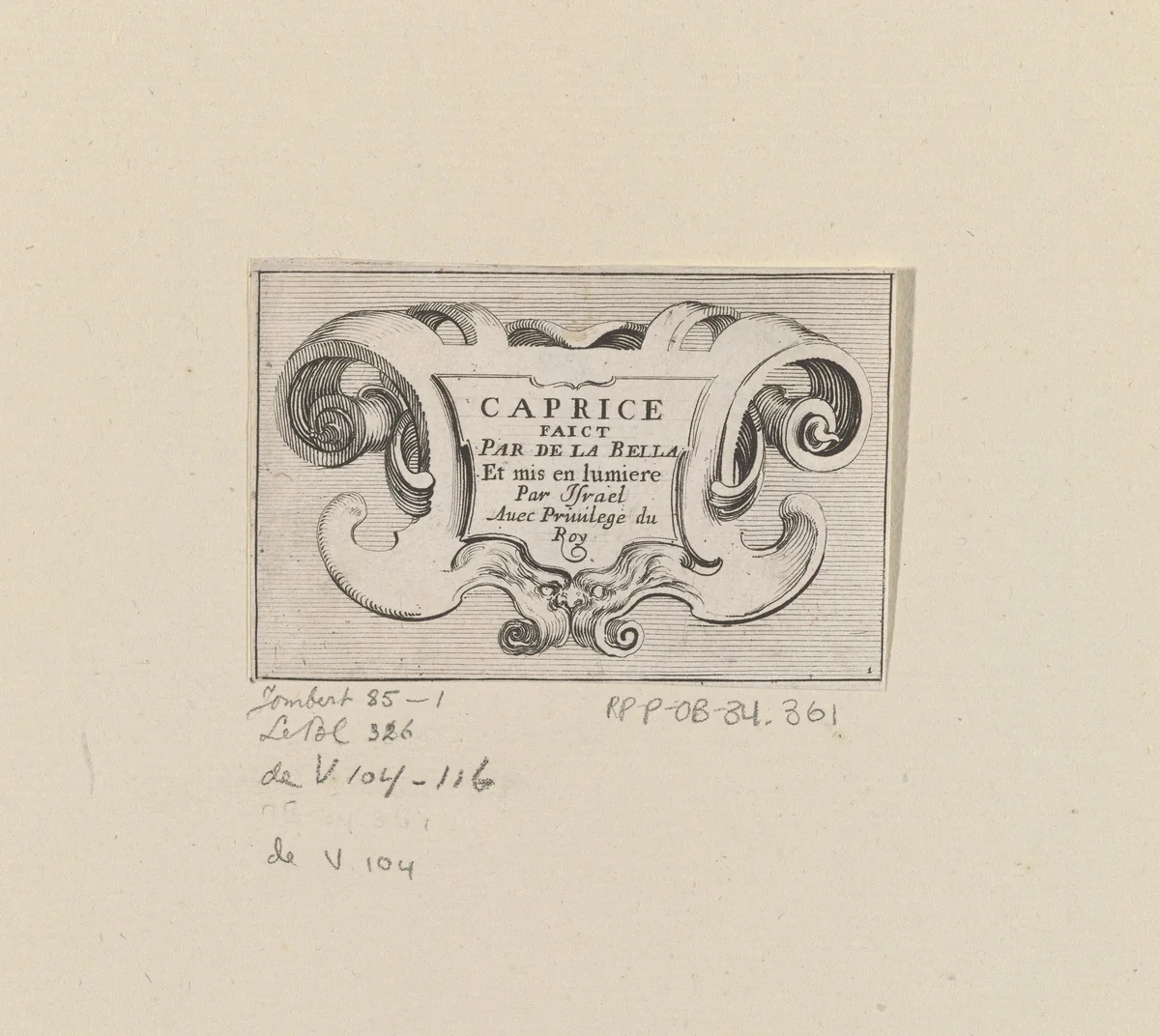 Titelprent met een cartouche met titel by Stefano della Bella, print, 1620-1664
