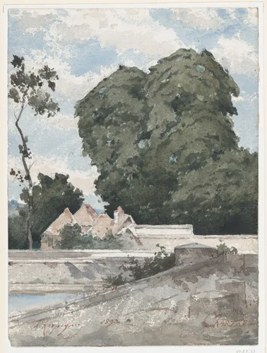 View from the Ramparts at Chartres by Henri Joseph Harpignies, drawing, 1893