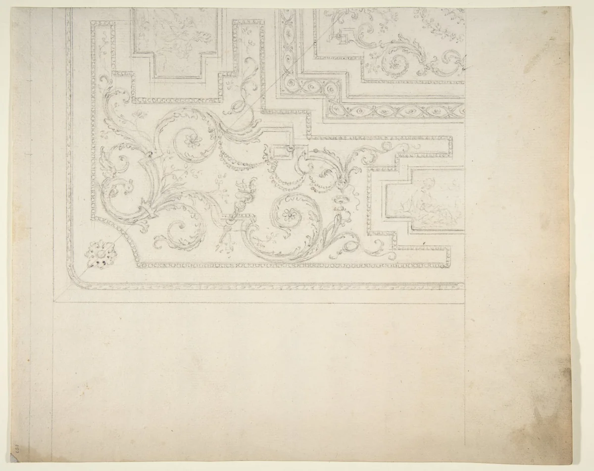 Design for Ceiling by Leonardo Marini, drawing, 1700-1800