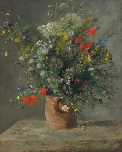 Flowers in a Vase by Auguste Renoir, painting, 1866