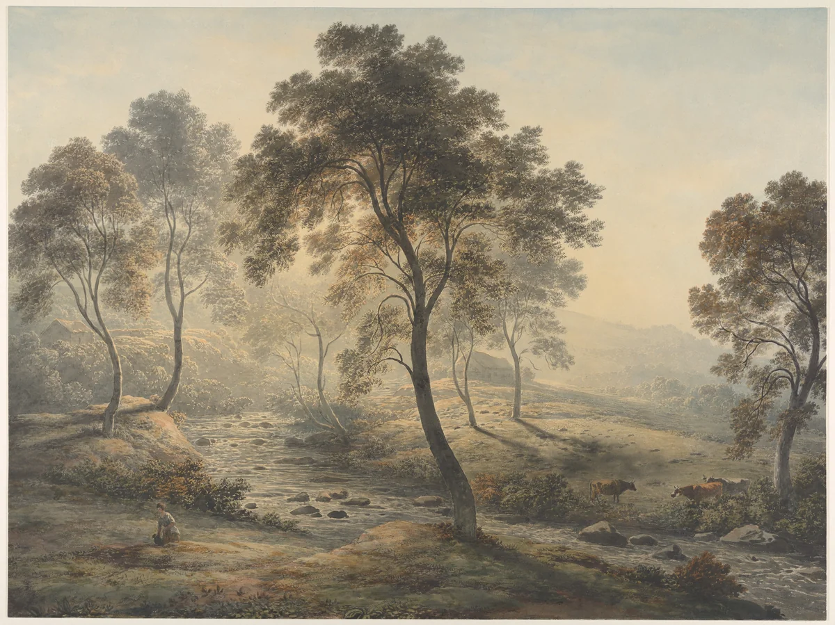 Early morning near Loch Katrine in the Trossachs, Scotland by John Glover, drawing, 1790-1831