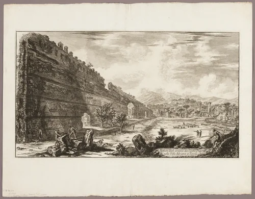 View of the Remains of the Praetorian Fort [the Poecile], Hadrian's Villa, Tivoli, from Views of Rome by Giovanni Battista Piranesi, print, 1770