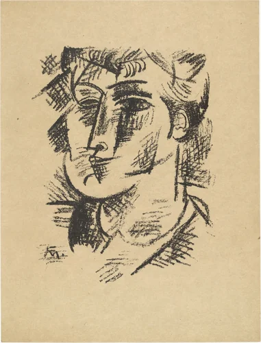 Head of Londa II (Kopf Londa II) (plate, loose leaf) from the periodical Das Kunstblatt, vol. 2, no. 1 (Jan 1918) by Conrad Felixmüller, print, 1918