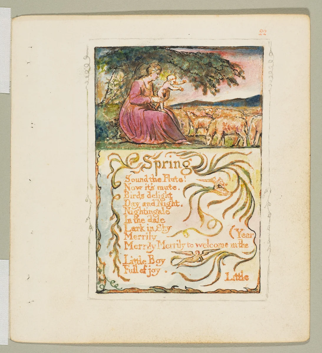 Songs of Innocence: Spring by William Blake, print, 1789-1825