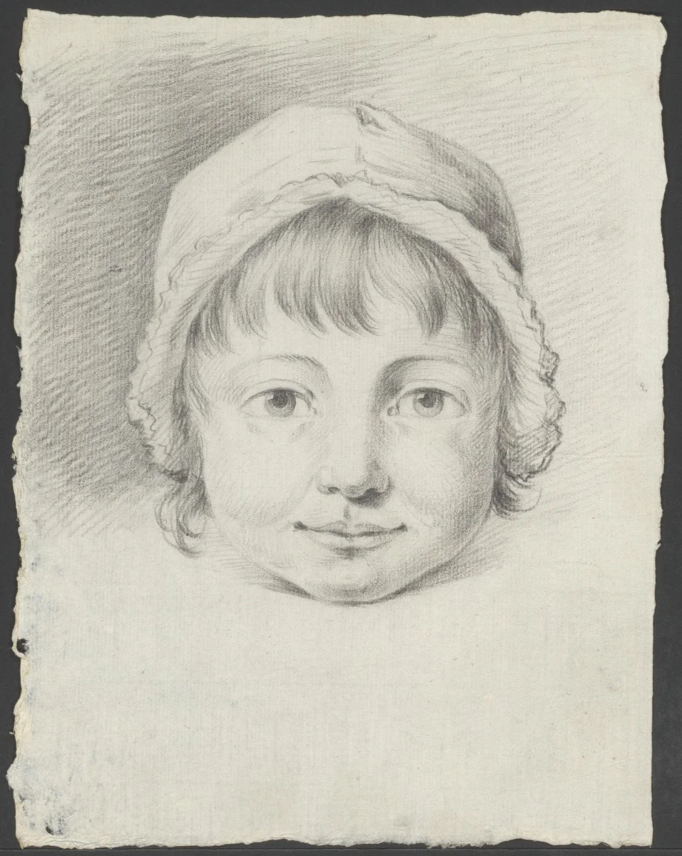 Gezicht van een jong meisje by Jean Bernard, drawing, 1775-1833