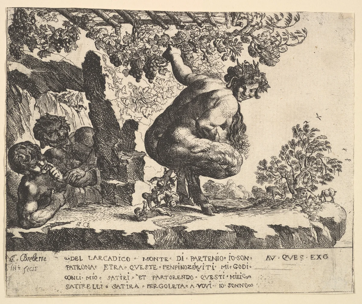 Birth of the Satyrs by Pierre Brebiette, print, 1610-1642