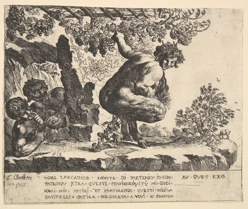 Birth of the Satyrs by Pierre Brebiette, print, 1610-1642
