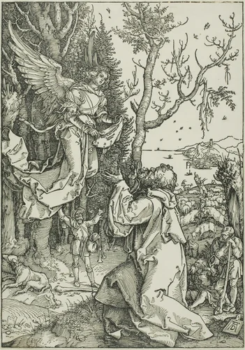 Joachim and the Angel, from The Life of the Virgin by Albrecht Dürer, print, 1504