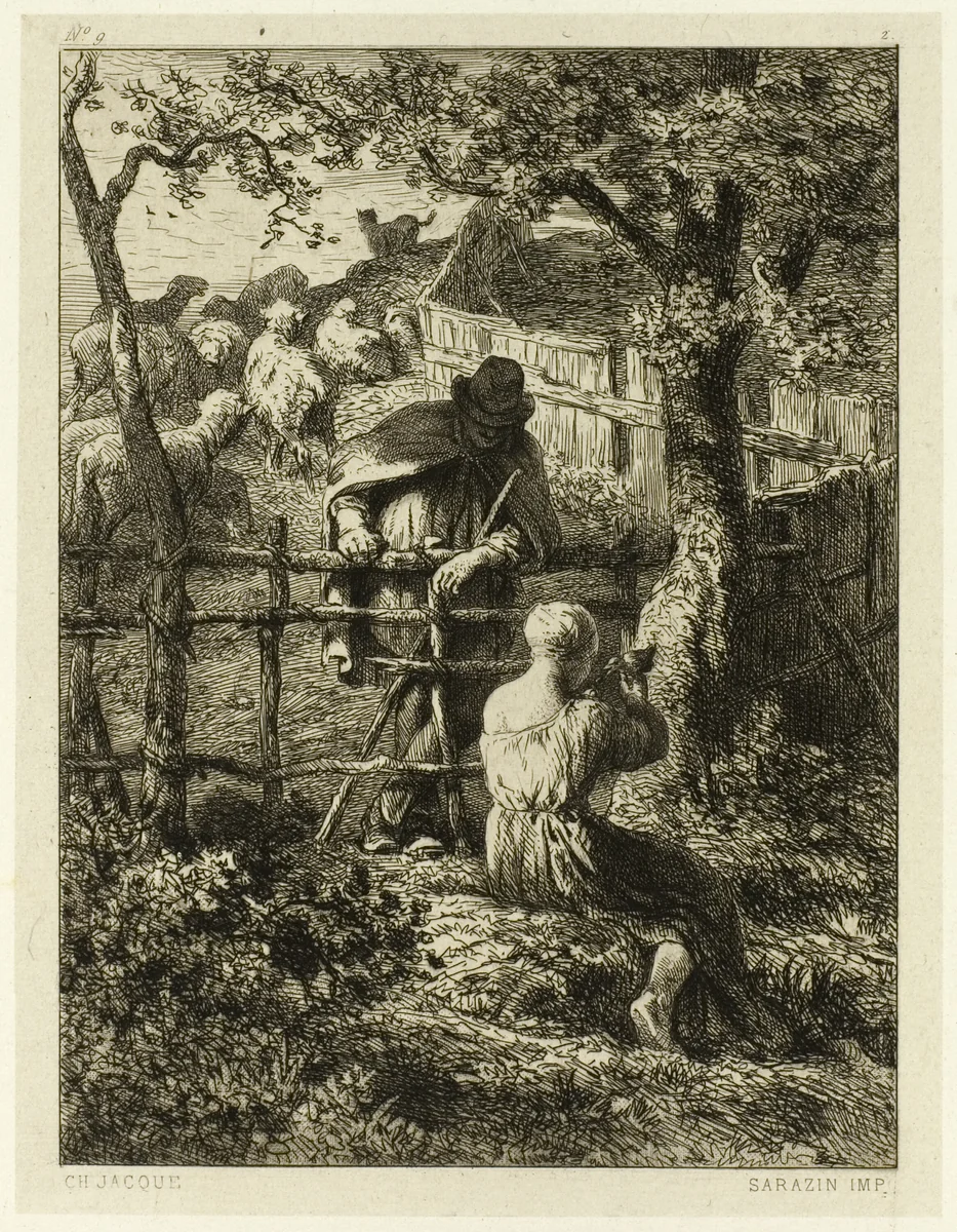 Summer by Charles-Émile Jacque, print, 1860-1870