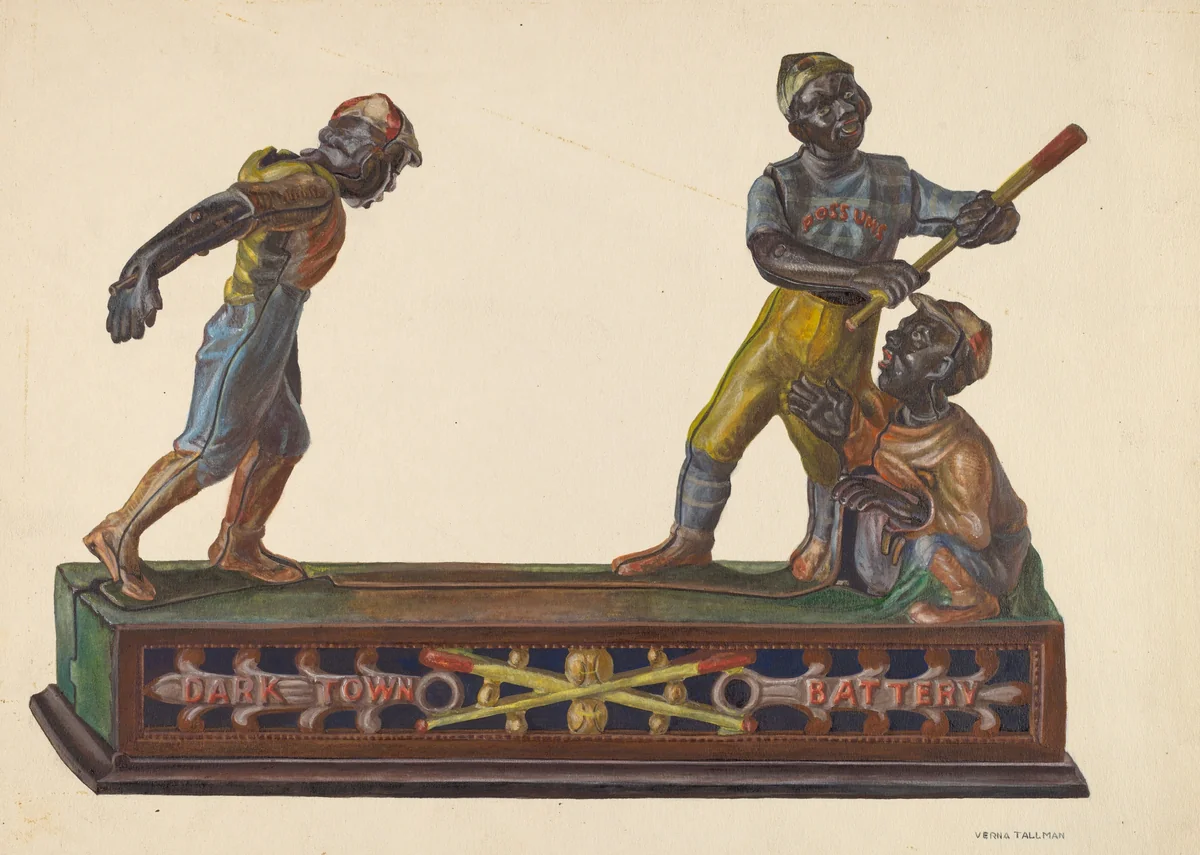 Toy Bank: Darktown Battery by Verna Tallman, index of american design, 1938