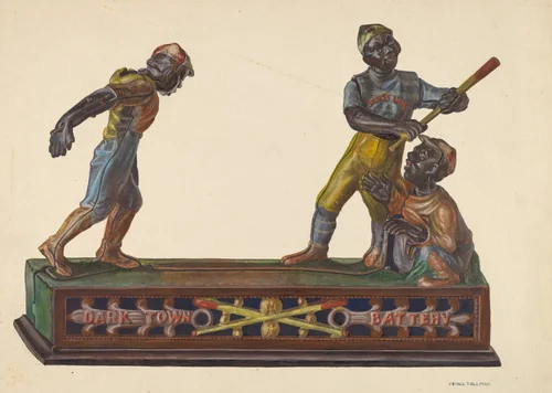 Toy Bank: Darktown Battery by Verna Tallman, index of american design, 1938