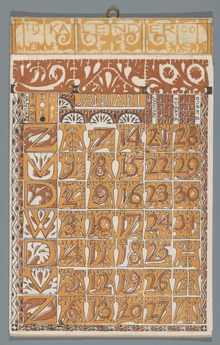 Kalender 1900 by Carel Adolph Lion Cachet, print, 1900