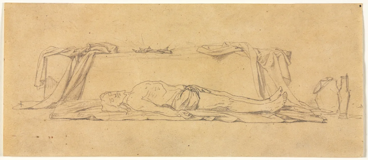 Sketch of the Dead Christ Lying by the Sepulchre by Jules Eugène Lenepveu, drawing, 1819-1898