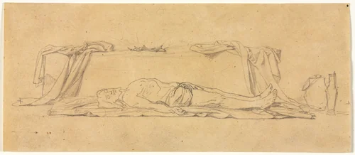 Sketch of the Dead Christ Lying by the Sepulchre by Jules Eugène Lenepveu, drawing, 1819-1898