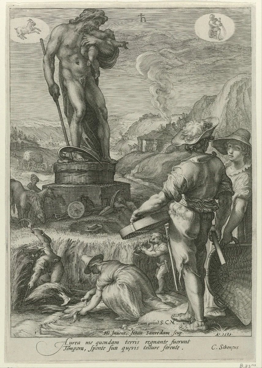 Saturnus by Jan Saenredam, print, 1596