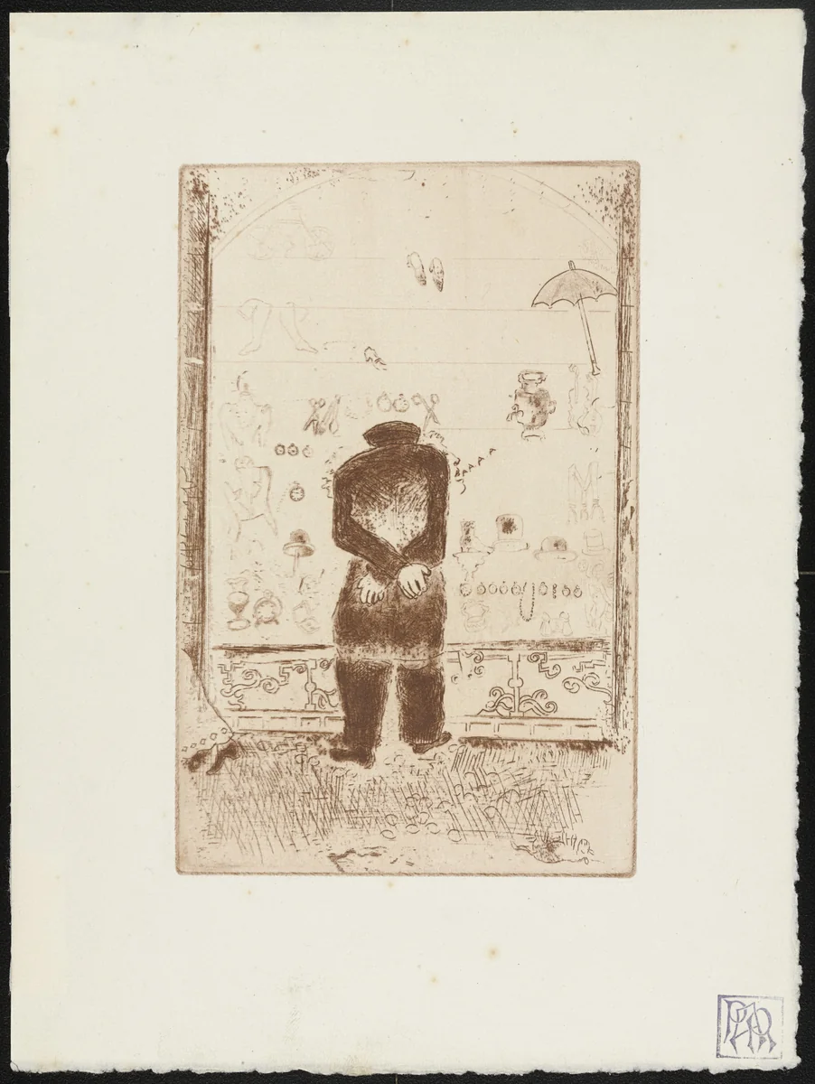 Envy I (L'Envie I) from The Seven Deadly Sins (Les Sept péchés capitaux) by Marc Chagall, print, 1925