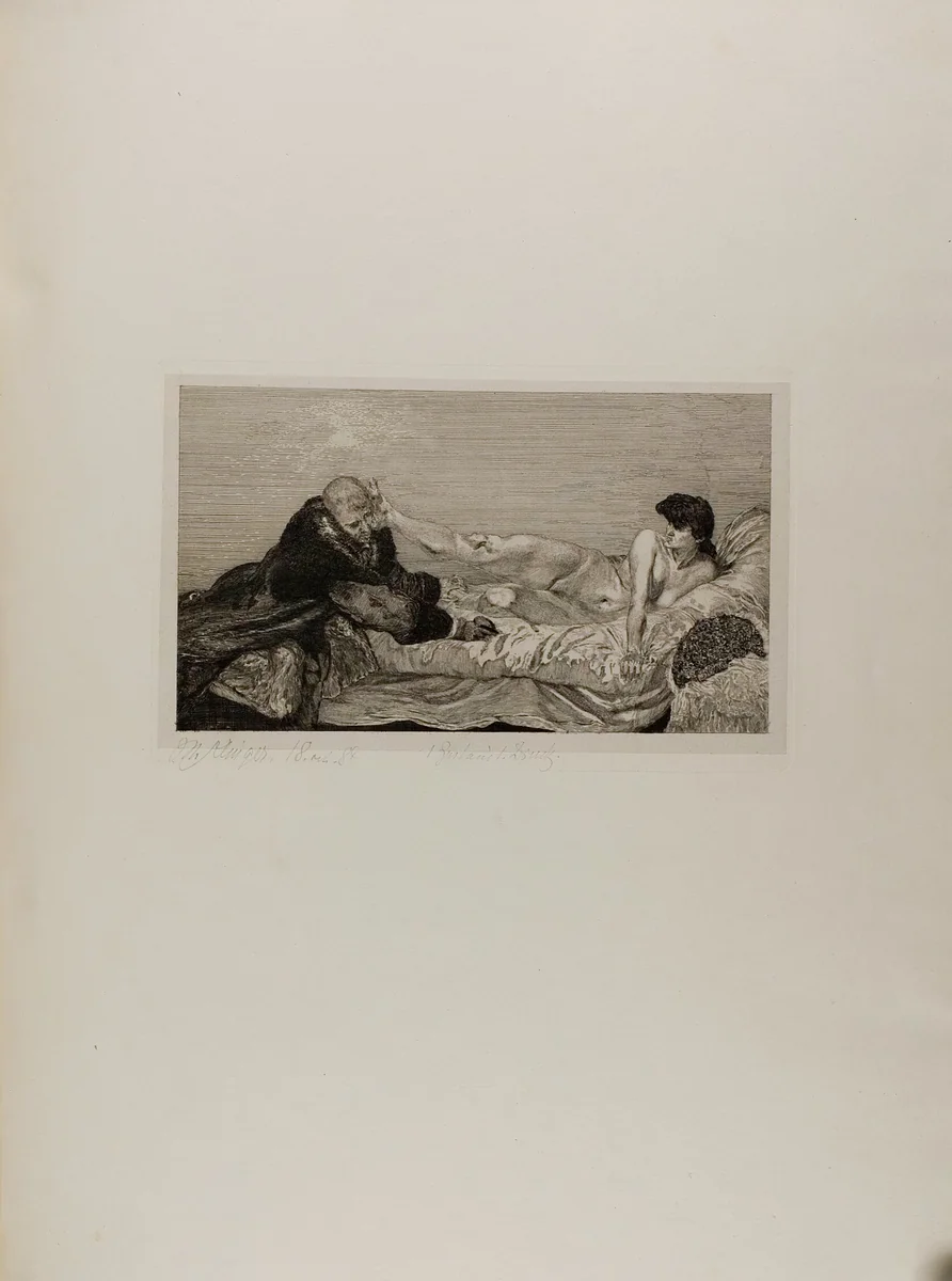 The Proposition, plate six from A Life by Max Klinger, print, 1884