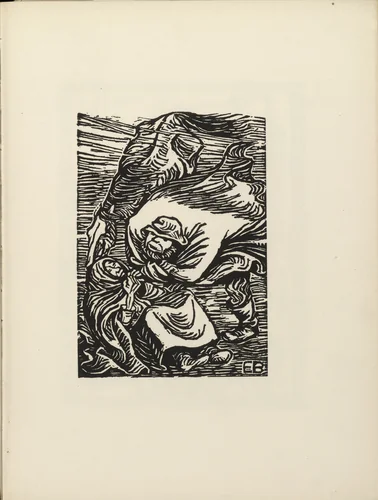 Group in a Storm (Gruppe im Sturm)(plate 14) from the illustrated book Deutsche Graphiker der Gegenwart (German Printmakers of Our Time) by Ernst Barlach, illustrated book, 1919