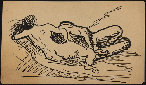 Reclining Nude by Albert Weisgerber, drawing, 1878-1915