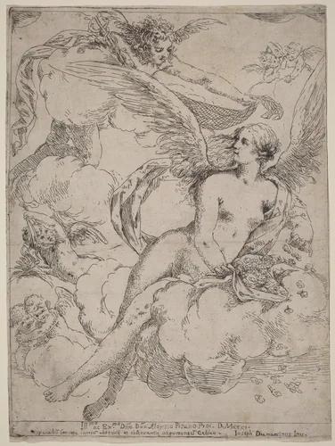 Flora and Mercury by Giuseppe Diamantini, print, 1690-1700