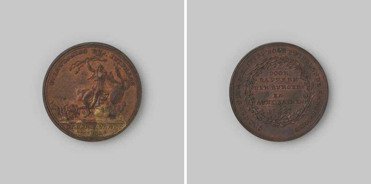 Op het gevecht aan de vaart bij Jutphaas by Johannes Michiel Lageman, metalwork, 1787