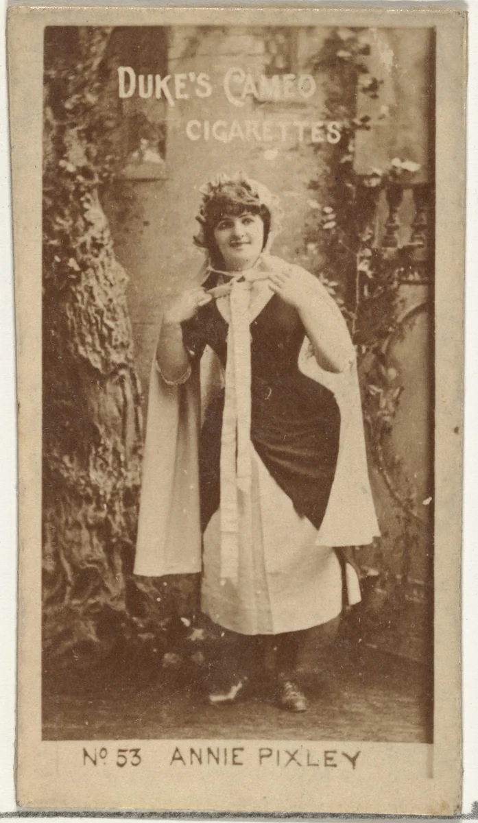 Card Number 53, Annie Pixley, from the Actors and Actresses series (N145-4) issued by Duke Sons & Co. to promote Cameo Cigarettes by W. Duke, Sons & Co., photograph, 1880-1889
