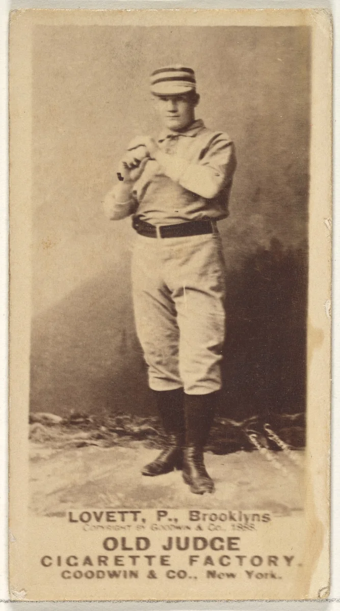 Lovett, Pitcher, Brooklyn Bridegrooms, from the Old Judge series (N172) for Old Judge Cigarettes by Goodwin & Company, photograph, 1888