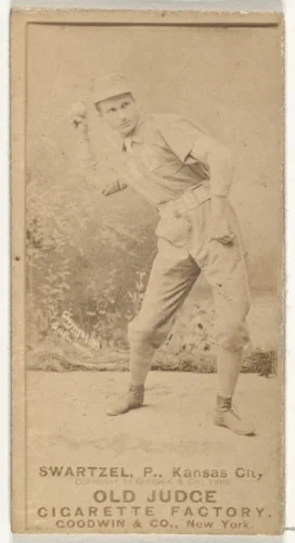 Parke B. Swartzel, Pitcher, Kansas City Cowboys, from the Old Judge series (N172) for Old Judge Cigarettes by Goodwin & Company, photograph, 1888