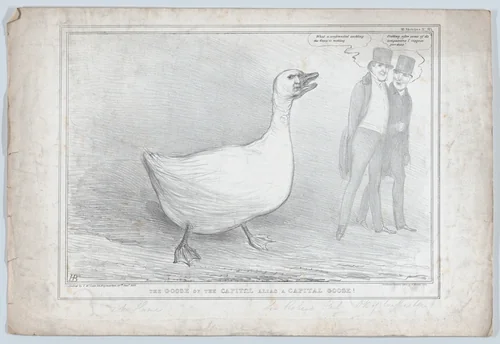 The Goose of the Capitol Alias a Capital Goose! by John Doyle, print, 1835