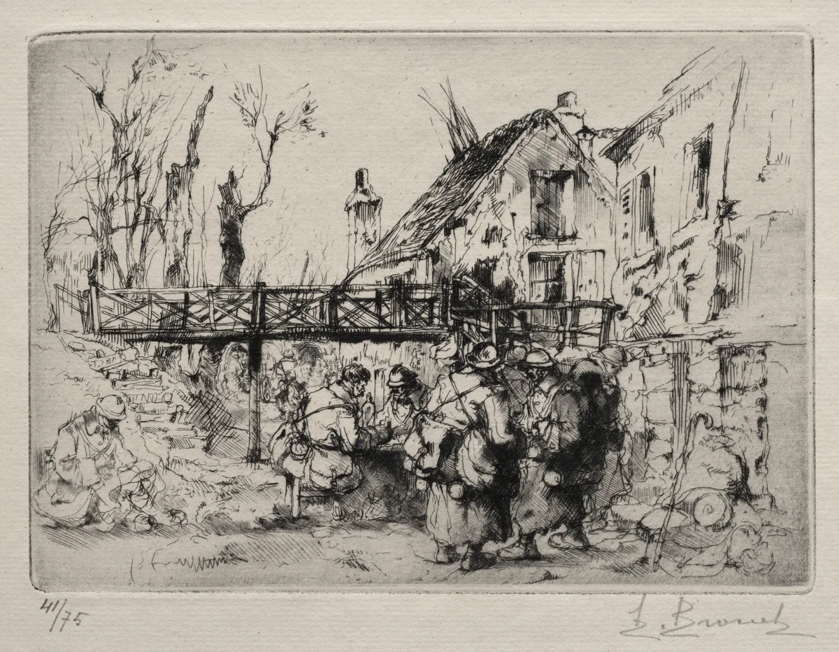The Halt at the Village by Auguste Brouet, print, 1890-1925