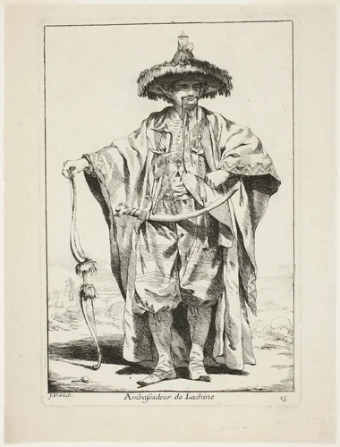 The Chinese Ambassador, plate fifteen from Caravanne du Sultane à la Mecque by Joseph-Marie Vien, print, 1743-1753