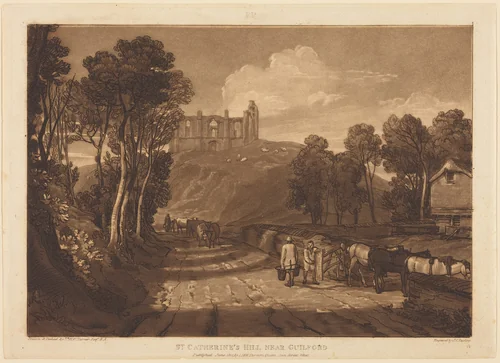 Saint Catherine's Hill Near Guilford by J.C. Easling, Joseph Mallord William Turner, print, 1811