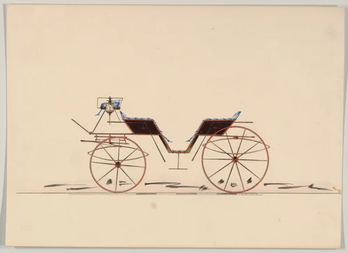 Design for Vis-à-vis by Brewster & Co., drawing, 1850-1870