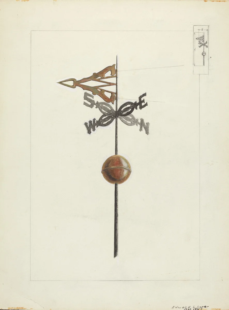 Weather Vane by Edward L. Loper, index of american design, 1936